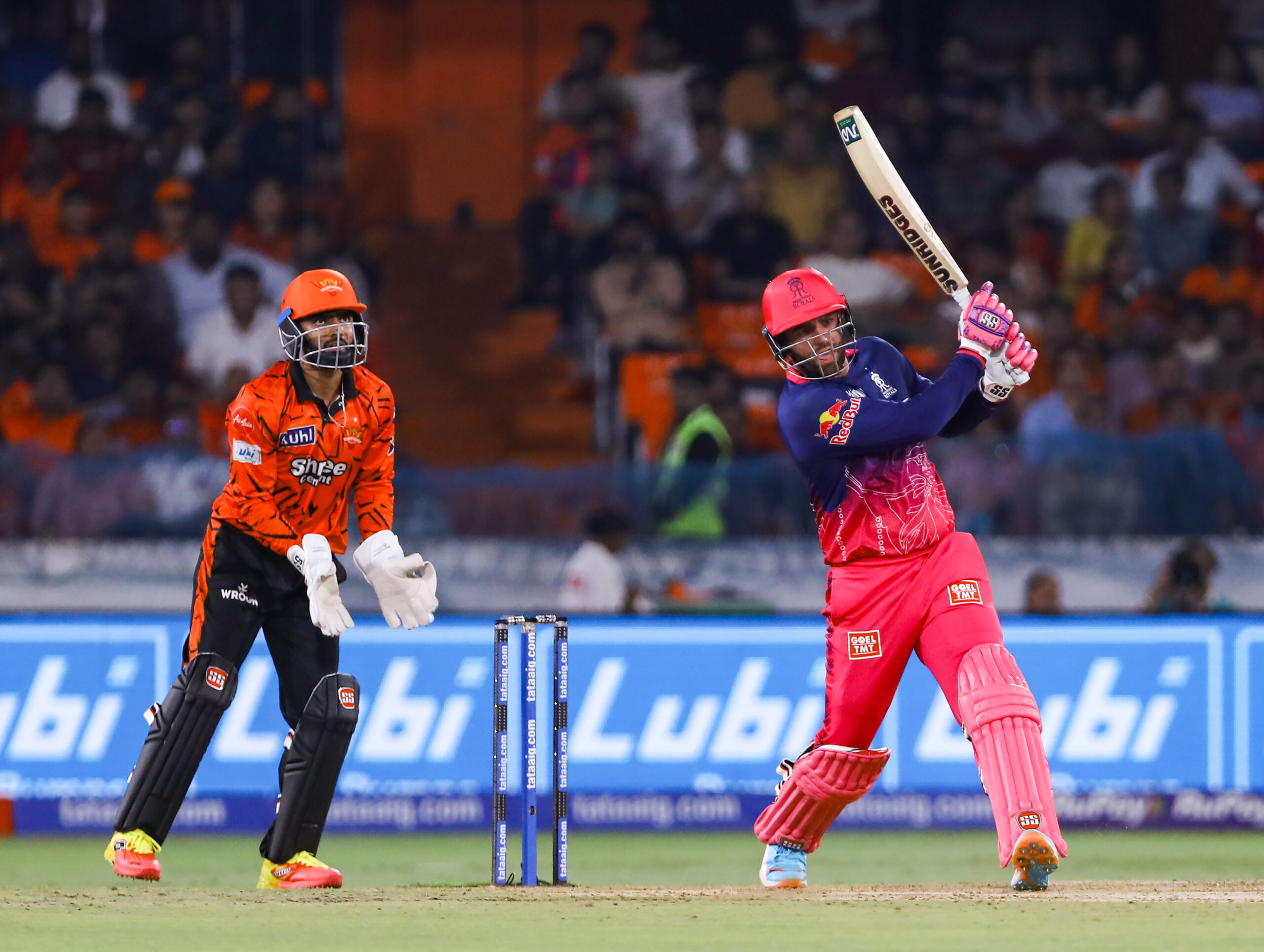 Hyderabad: Rajasthan Royals' Donovan Ferreira plays a shot during the Indian Premier League 2026 match between Sunrisers Hyderabad and Rajasthan Royals, at Rajiv Gandhi International Stadium, in Hyderabad on Monday, April 13, 2026. (Photo: IANS)